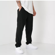 LOOSE FIT LINEN JOGGER PANTS - BLACK