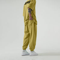ZAPPED OVERSIZE T-SHIRT & JOGGER PANT CORD SET - PISTACHIO