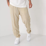 LOOSE FIT LINEN JOGGER PANTS - BEIGE