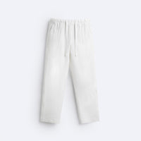 RELAXED LINEN DRAWSTRING TROUSER - WHITE