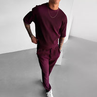 Oversized Quarter Sleeve O Neck T-Shirt & Trouser Set - Port Royal