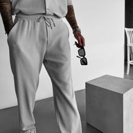 LOOSE FIT RIBBED TROUSER - GRAY