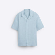 CLASSIC BOWLING LINEN SHIRT - BLUE