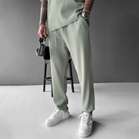 LOOSE FIT RIBBED TROUSER - TEA GREEN