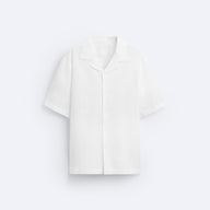 CLASSIC BOWLING LINEN SHIRT - WHITE