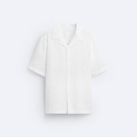 CLASSIC BOWLING LINEN SHIRT - WHITE