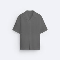 CLASSIC BOWLING LINEN SHIRT - GRAY