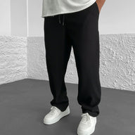 LOOSE FIT RIBBED TROUSER - BLACK