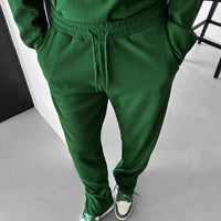LOOSE FIT RIBBED TROUSER - GREEN
