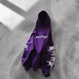 Oversize Dark Angel Hoodie - Purple