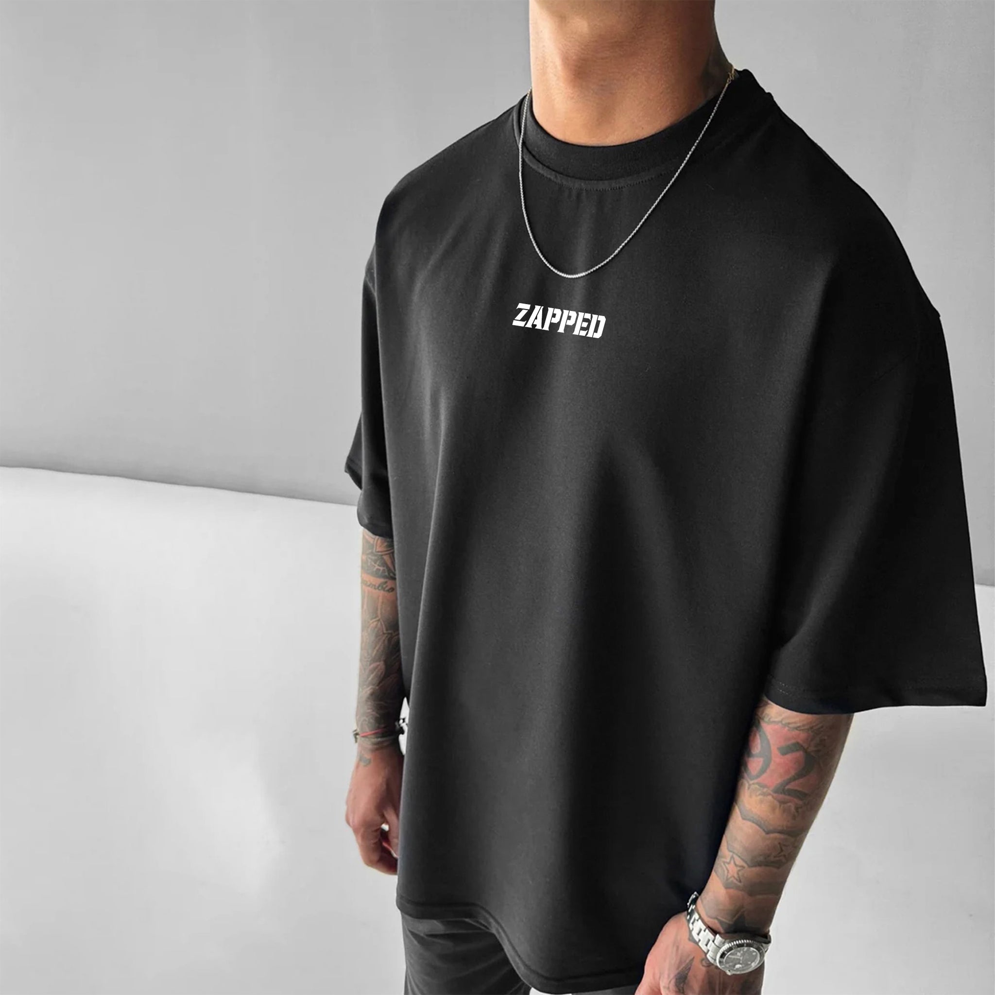 OVERSIZE CREW NECK COTTON T-SHIRT - BLACK