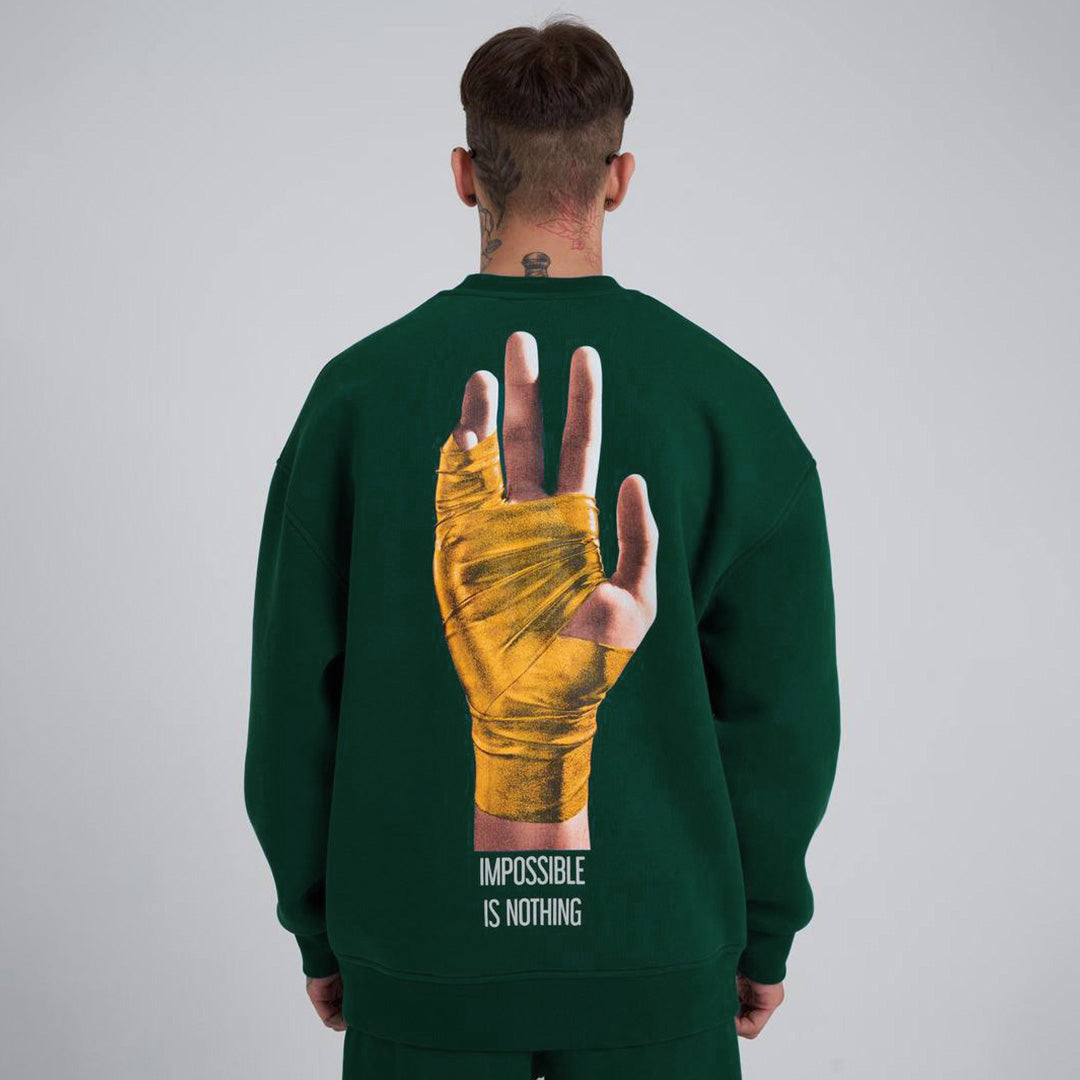 Nothing Impossible Drop Shoulder Sweatshirt - Green