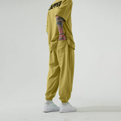 ZAPPED OVERSIZE T-SHIRT & JOGGER PANT CORD SET - PISTACHIO