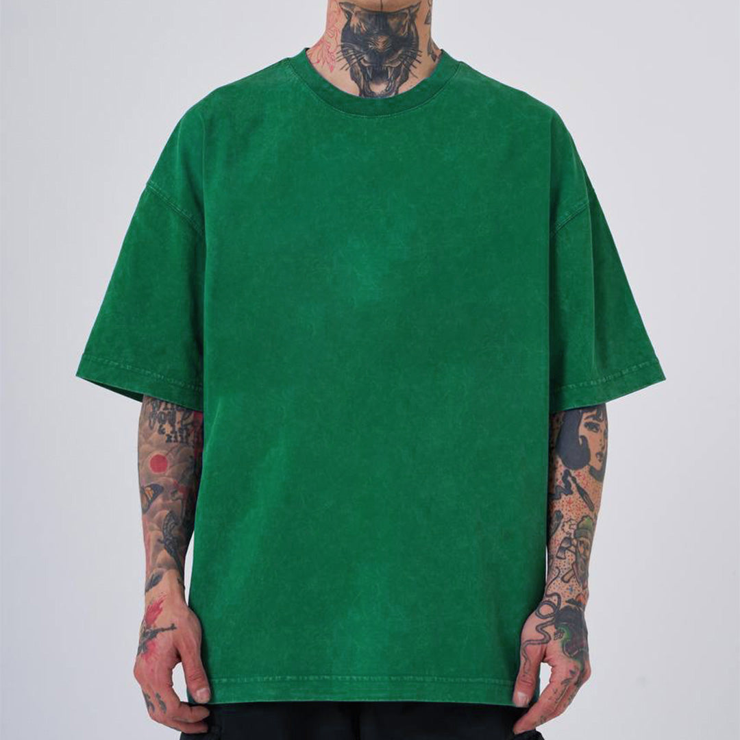 OVERSIZE ACID-WASH T-SHIRT - GREEN