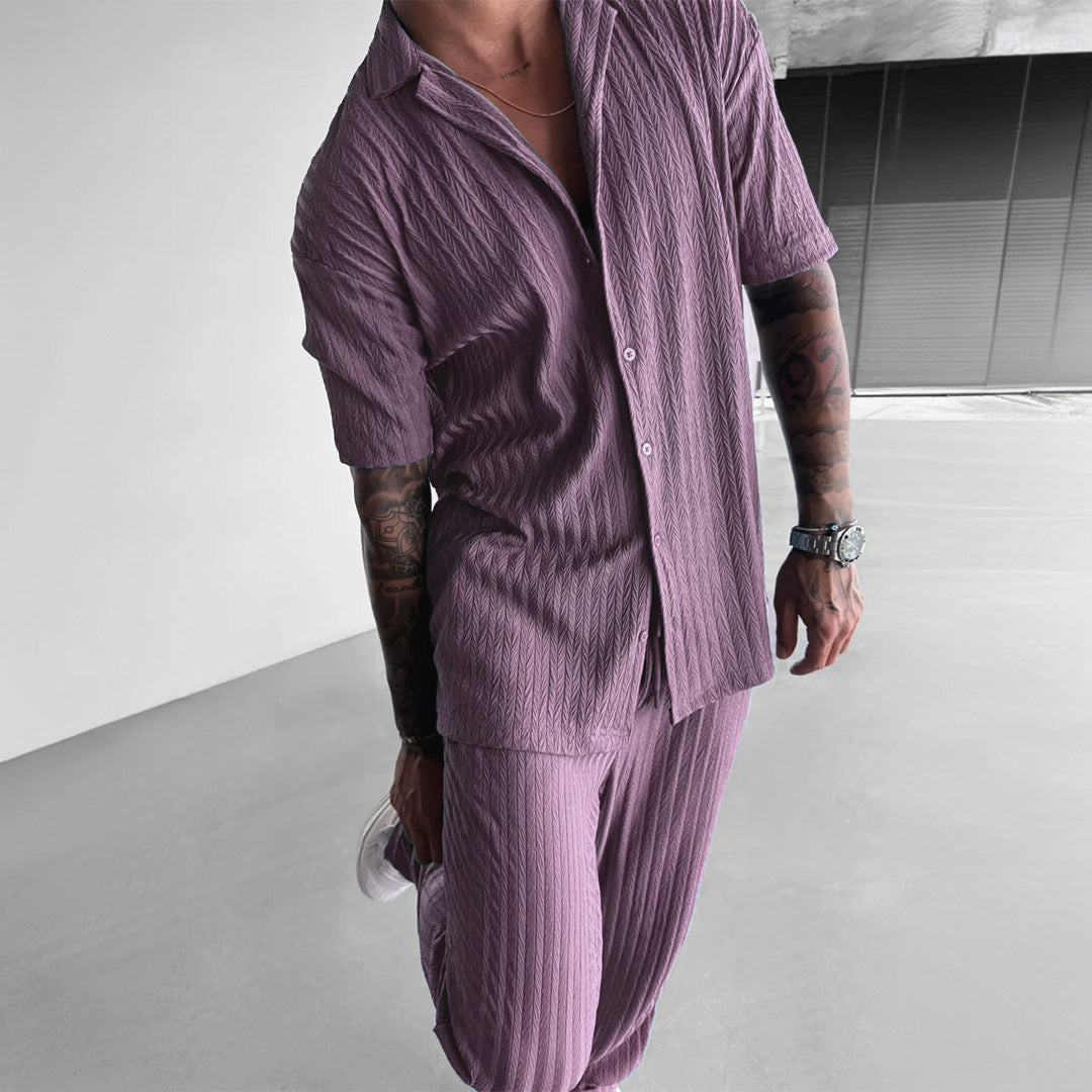 Oversize Structured Shirt & Trouser Set - Lavender