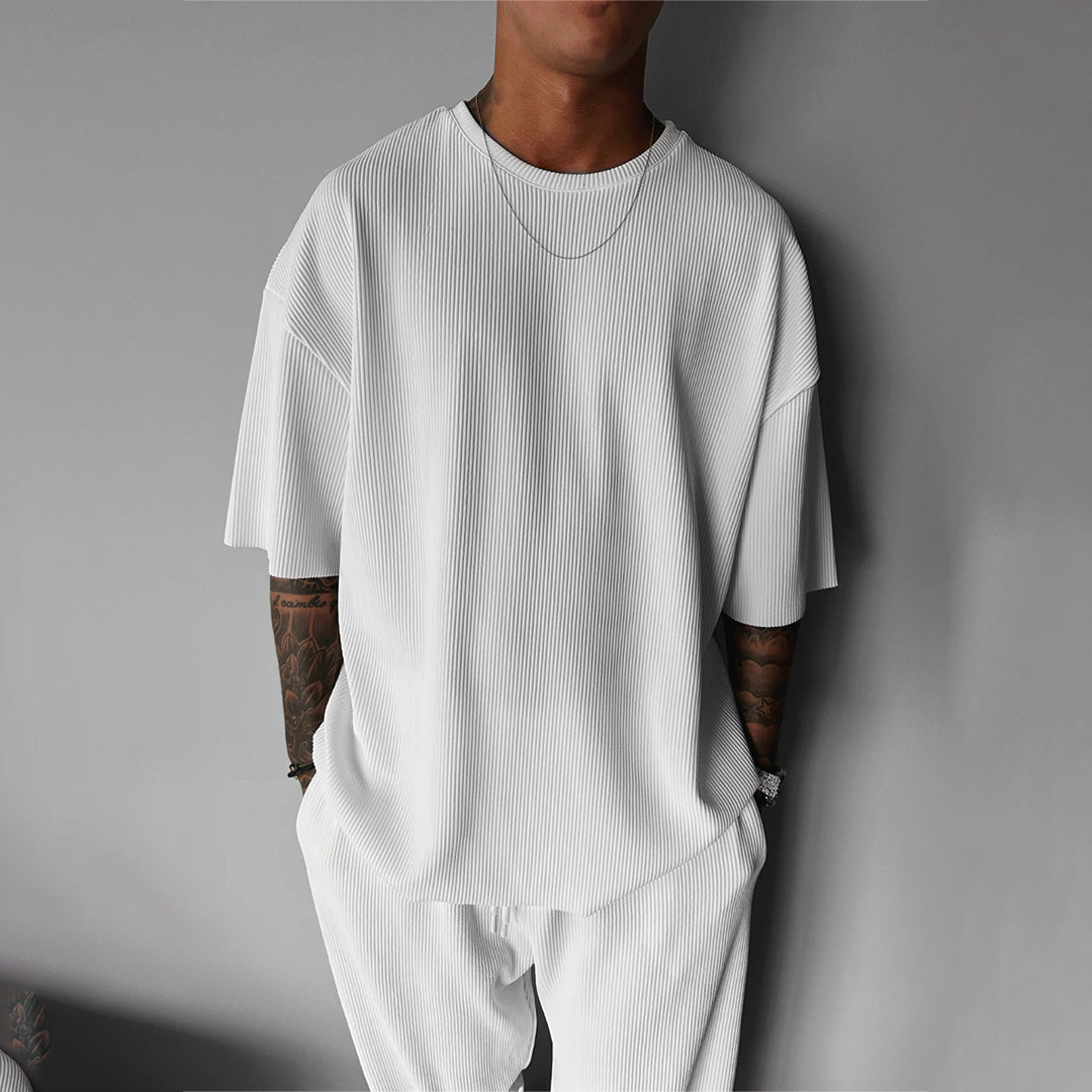 OVERSIZE RIBBED T-SHIRT - WHITE