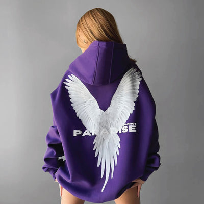 PARADISE DROP SHOULDER HOODIE - PURPLE