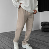 LOOSE FIT RIBBED PANTS - TAN