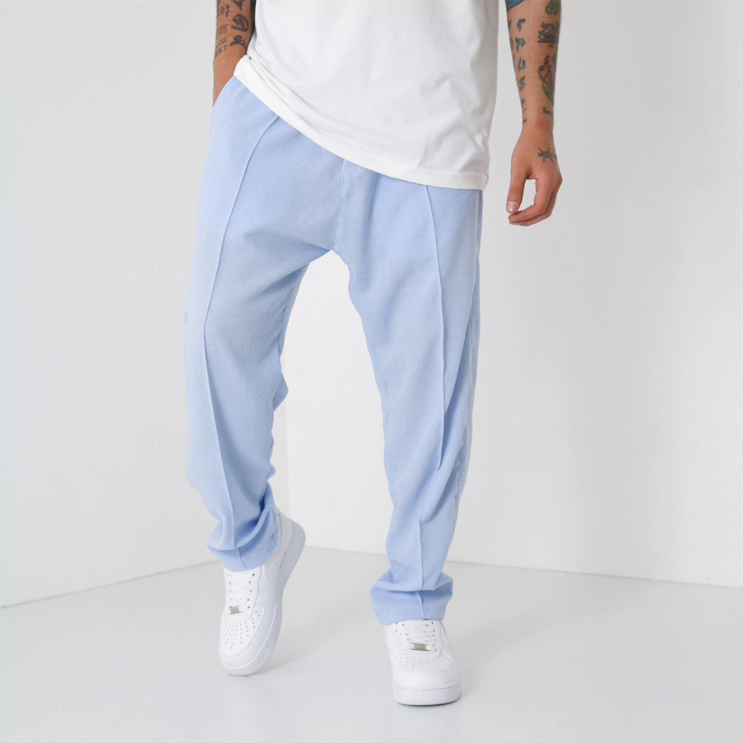 LOOSE FIT LINEN PANTS - BLUE