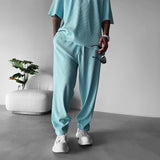 Oversized Quarter Sleeve O Neck T-Shirt & Trouser Set - Arctic