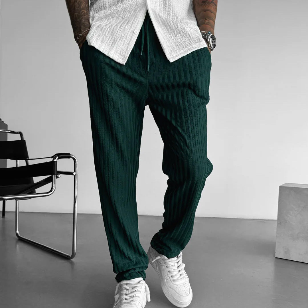 LOOSE FIT STRUCTURED TROUSERS - GREEN