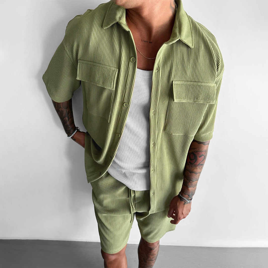 OVERSIZE DOUBLE POCKET SHIRT - PISTACHIO