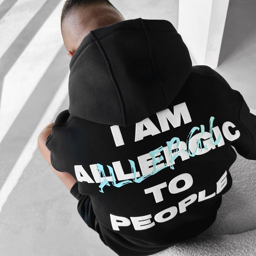 ALLERGIC RELAXED FIT HOODIE - BLACK