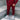 LOOSE FIT PLAID CORD PANTS - RED