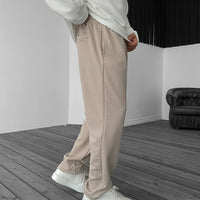 LOOSE FIT RIBBED PANTS - TAN