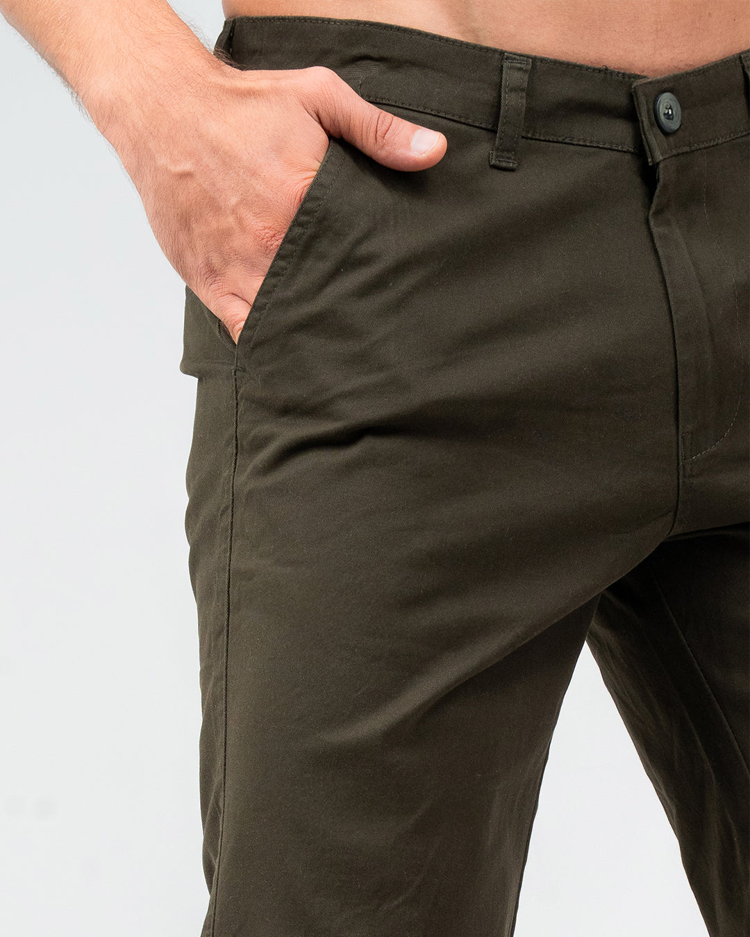 MEN’S DARK GREEN CASUAL CHINO SHORTS
