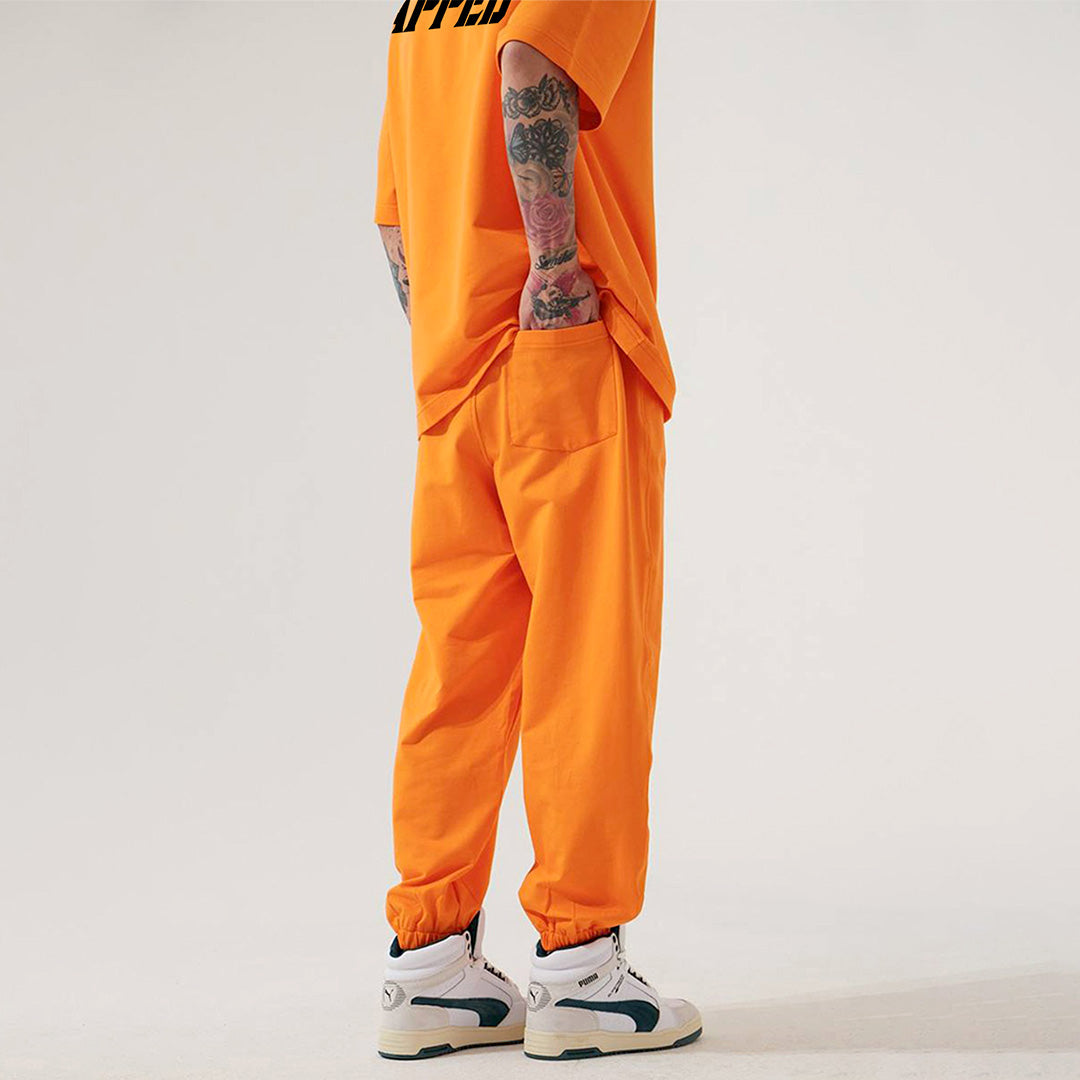 Zapped Oversize T-Shirt & Jogger Pant Cord Set - Orange