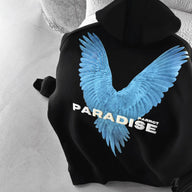 PARADISE DROP SHOULDER HOODIE - BLACK