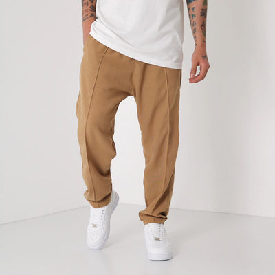 LOOSE FIT LINEN JOGGER PANTS - CAMEL