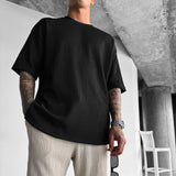 BLACK COTTON CRUSH OVERSIZED T-SHIRT