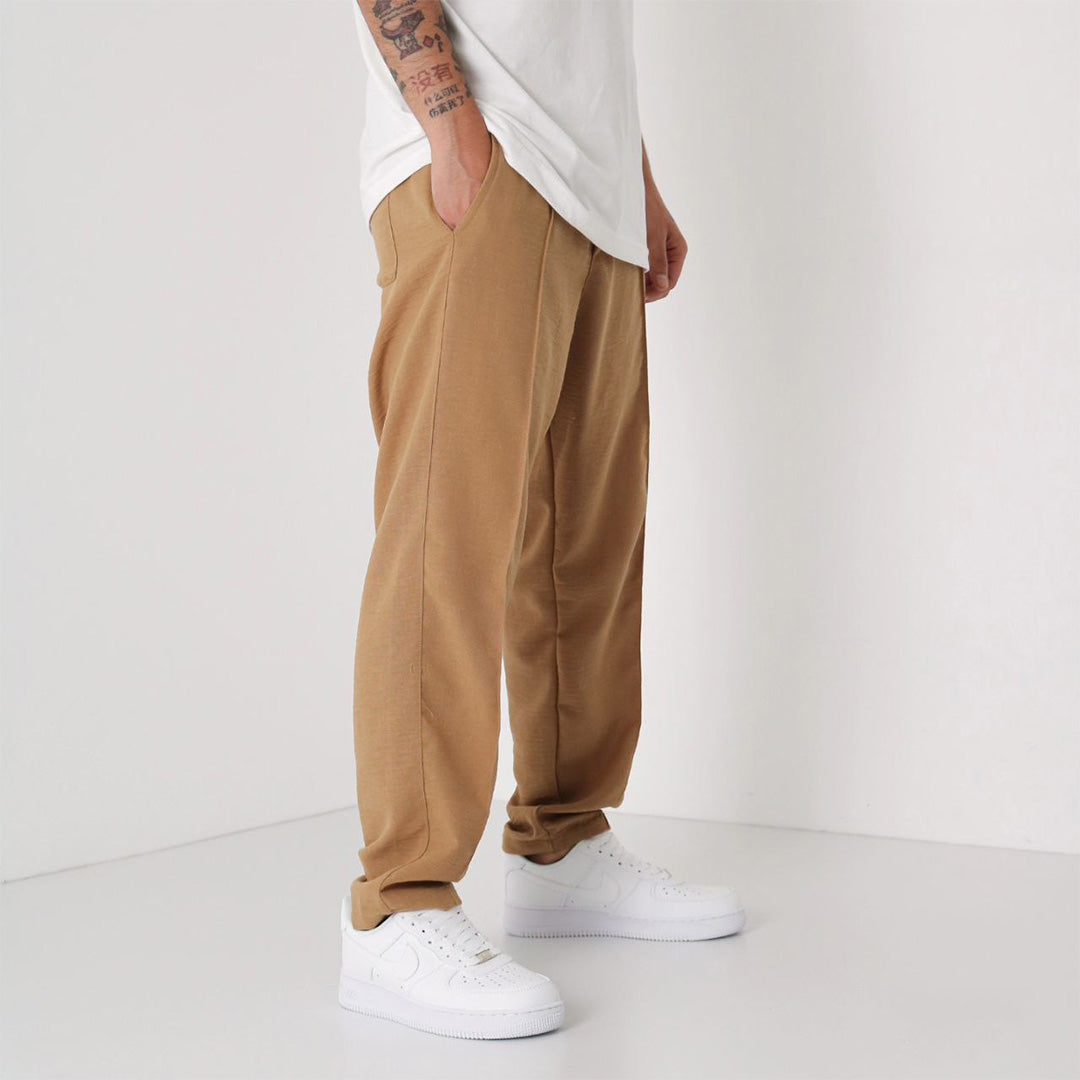 LOOSE FIT LINEN PANTS - CAMEL