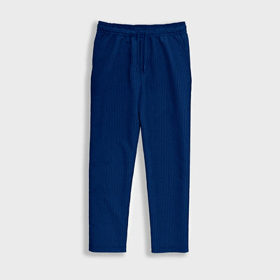 LOOSE FIT RIBBED TROUSER - NAVY BLUE