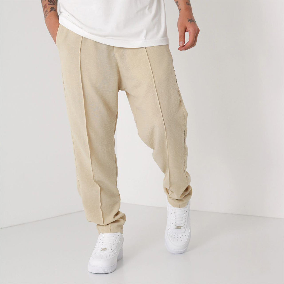 LOOSE FIT LINEN PANTS - BEIGE