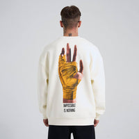 Nothing Impossible Drop Shoulder Sweatshirt - Beige