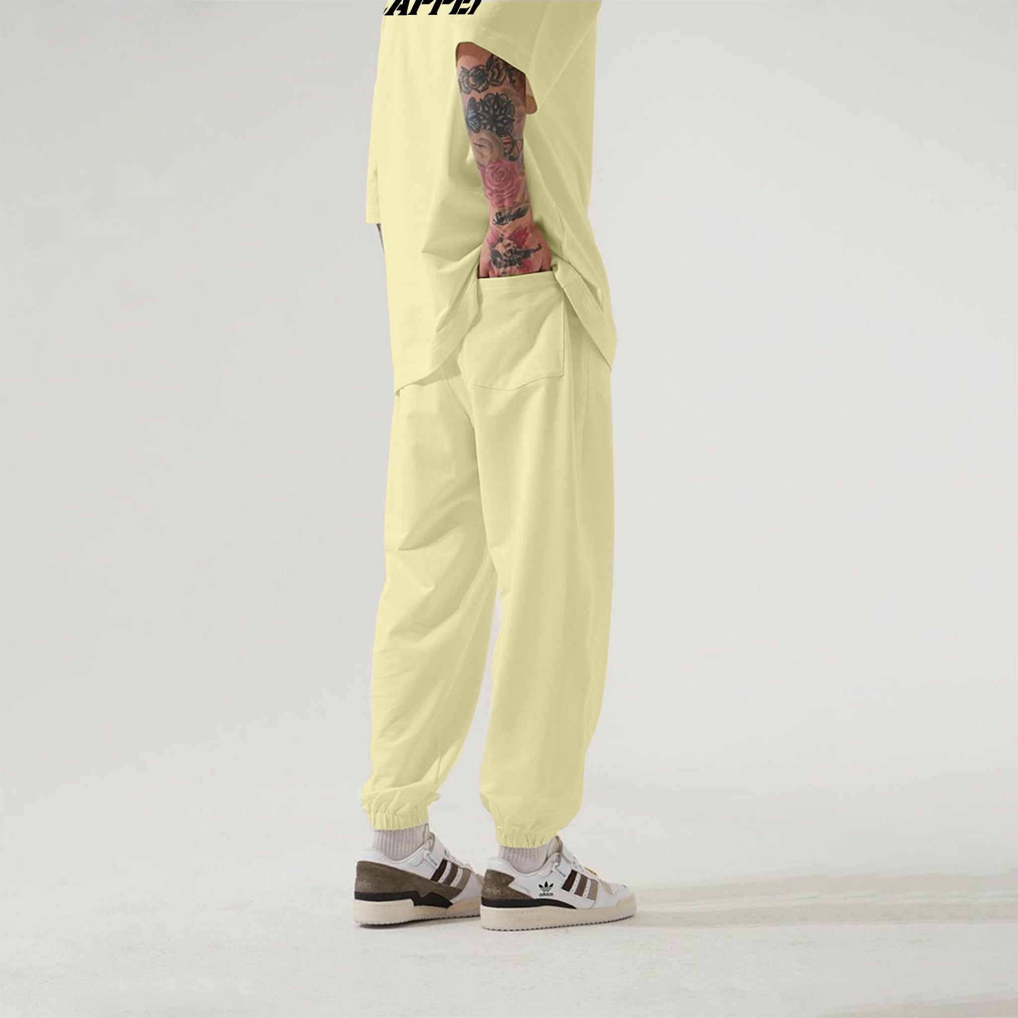 Zapped Oversize T-Shirt & Jogger Pant Cord Set - Yellow