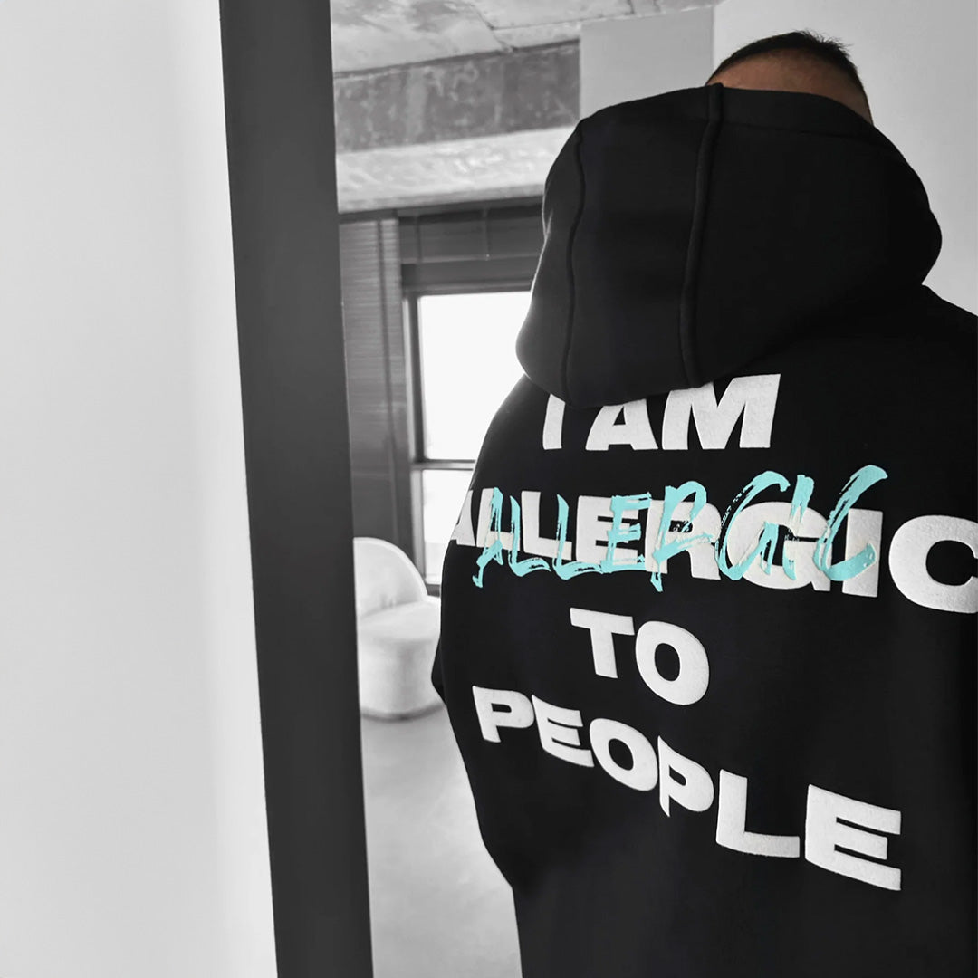 ALLERGIC RELAXED FIT HOODIE - BLACK