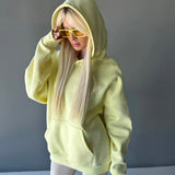 BASIC PLAIN HOODIE UNISEX - YELLOW