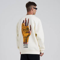 Nothing Impossible Drop Shoulder Sweatshirt - Beige