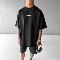 OVERSIZE CREW NECK COTTON T-SHIRT - BLACK