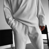 Oversized Full Sleeve O Neck T-Shirt & Trouser Set - White