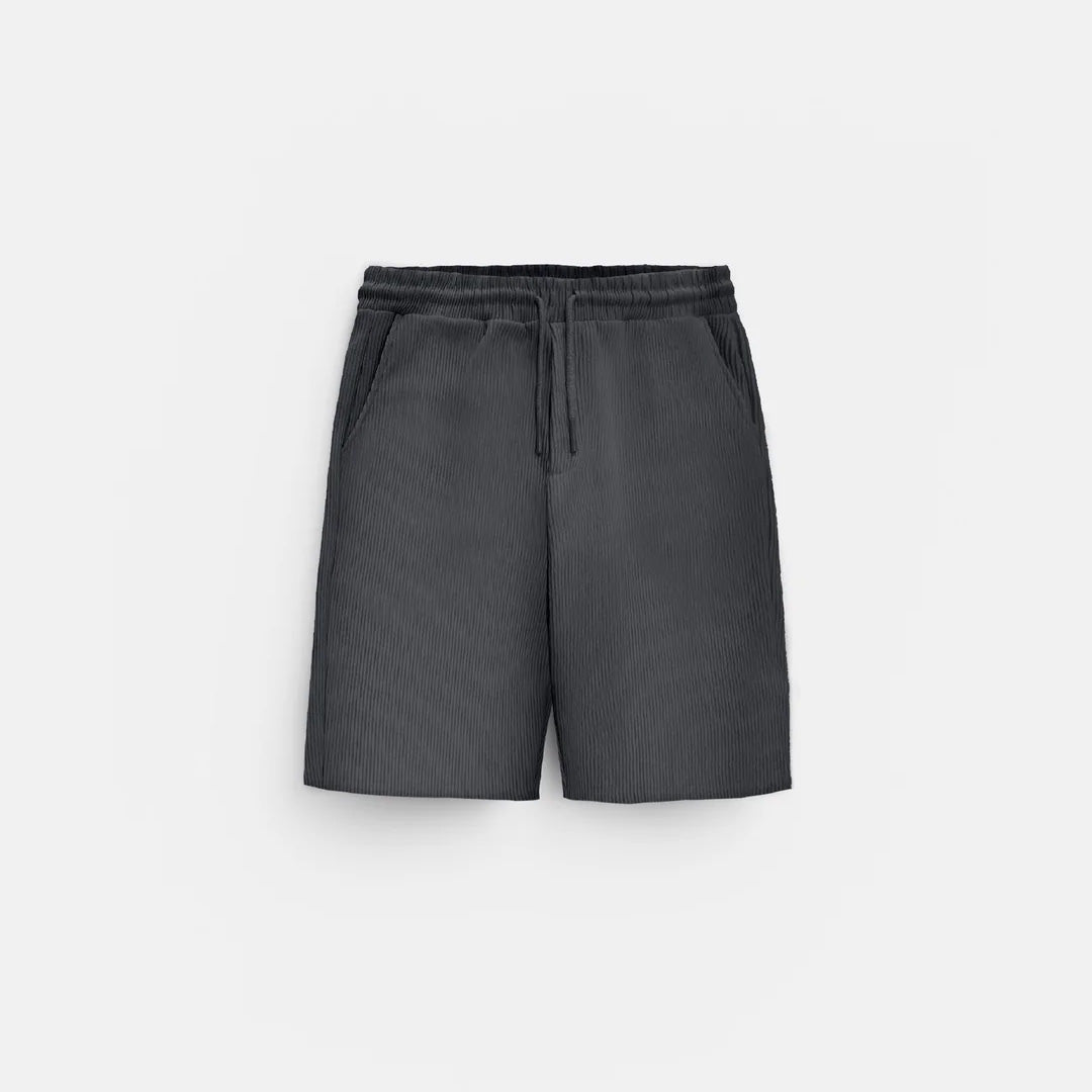 LOOSE FIT RIBBED SHORTS - ANTHRACITE GREY