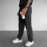 LOOSE FIT RIBBED PANTS - ANTHRACITE GRAY