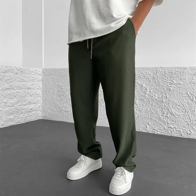 LOOSE FIT RIBBED TROUSER - ARMY GREEN