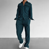 Double Pocket Shirt & Trouser Set - Rain Forest