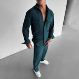 Double Pocket Shirt & Trouser Set - Rain Forest