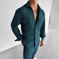 Double Pocket Shirt & Trouser Set - Rain Forest